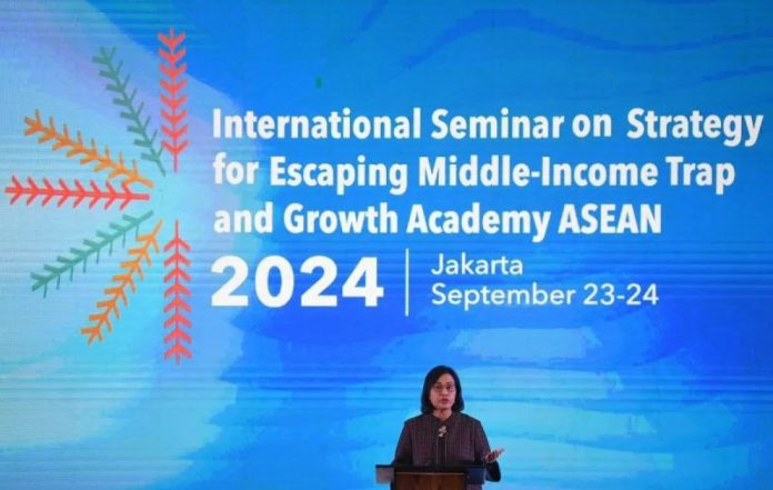 eenkeu Sri Mulyani di acara The International Seminar and Growth Academy ASEAN